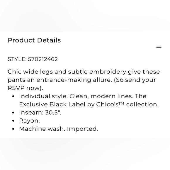 Excellent Chico’s Black Label Embroidered Wide-Leg Pants in Fall Orange Sz 3/XL - Picture 3 of 6